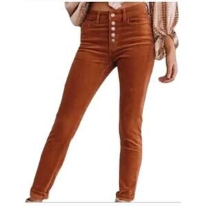 CAbi Pants Womens 16 Corduroy Button Fly Skinny Stretch Pants Cabincore Boho